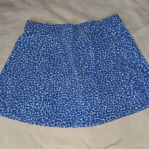 Blue Patterned Women's Skort